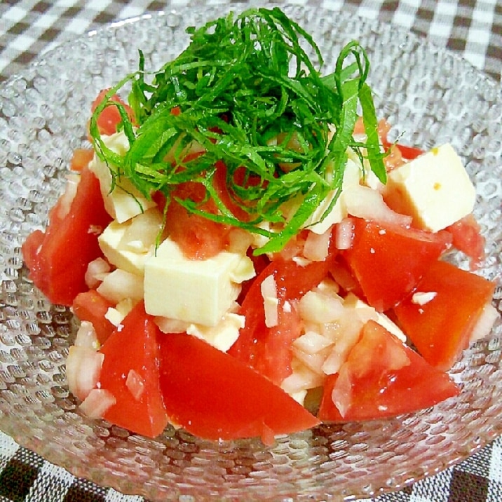 ごま油香る☆トマトと豆腐のサラダ